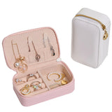 Travel Jewelry Zipper Case Boxes PU Leather Portable Earrings Necklace Ring Box
