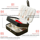Portable Travel Leather Jewelry Organizer Box