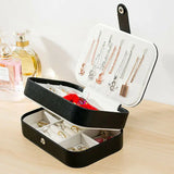 Portable Travel Leather Jewelry Organizer Box