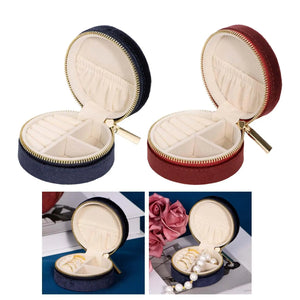 Round Jewelry Box Organizer for Earrings Necklaces Bracelets
