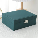 Velvet Jewelry Box Organizer with 4 Hangers