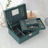 Velvet Jewelry Box Organizer with 4 Hangers