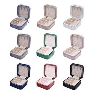 Jewelry Box Organizer Zipper Gift Jewelry Case Two Layer