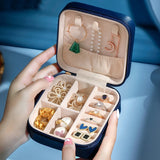 Portable Leather Jewelry Organizer Box Display Travel Case
