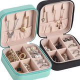 Portable Leather Jewelry Organizer Box Travel Jewelry Case