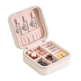 Portable Jewelry Box Earring Holder Zipper Travel Case