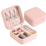 Portable Jewelry Box Earring Holder Zipper Travel Case