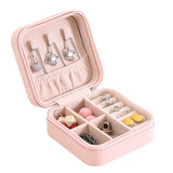 Portable Jewelry Box Earring Holder Zipper Travel Case
