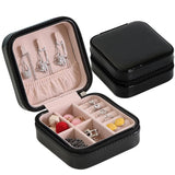 Portable Jewelry Box Earring Holder Zipper Travel Case
