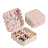 Portable Jewelry Box Zipper Storage Organizer Women Travel Case
