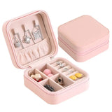 Portable Jewelry Box Storage Organizer Zipper Women Display Travel Case