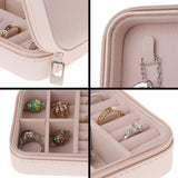 Portable Jewelry Box Storage Organizer Zipper Women Display Travel Case