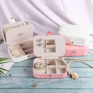 Portable Jewelry Storage Box Earring Holder Organizer Travel Case