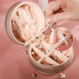 Large Capacity Round Jewelry Box Storage Organizer