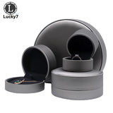 Semicircular Jewelry Box Brushed Pu Leather Display