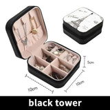 Square Travel Jewelry Box Earing Carrying Organizer Display Leather Box