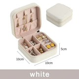 Square Travel Jewelry Box Earing Carrying Organizer Display Leather Box