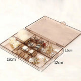Transparent Jewelry Box Storage Case Earrings Necklace Display Organizer