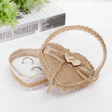 Burlap Flower Basket Ring Box Romantic Wedding Ring Storage