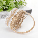 Burlap Flower Basket Ring Box Romantic Wedding Ring Storage