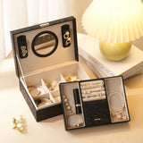 Velvet Lid Wooden Jewelry Box with Compartments