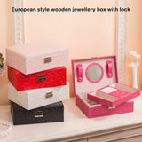 Velvet Lid Wooden Jewelry Box with Compartments