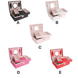 Velvet Lid Wooden Jewelry Box with Compartments