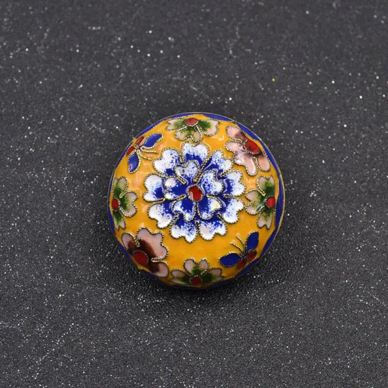 Vintage Floral Enamel Cloisonne Jewelry Box Small Ring Earrings Storage