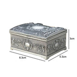 Vintage Metal Silver Jewelry Box Treasure Storage
