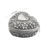 Vintage Metal Silver Jewelry Box Treasure Storage