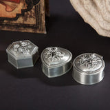 Vintage Metal Silver Jewelry Box Treasure Storage