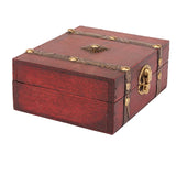 Vintage Wooden Jewelry Box with Mini Metal Lock