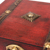 Vintage Wooden Jewelry Box with Mini Metal Lock