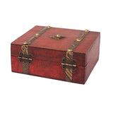 Vintage Wooden Jewelry Box with Mini Metal Lock