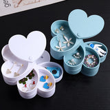 Heart Jewelry Box Wedding Ring Earrings Holder Case