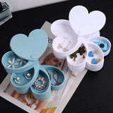 Heart Jewelry Box Wedding Ring Earrings Holder Case
