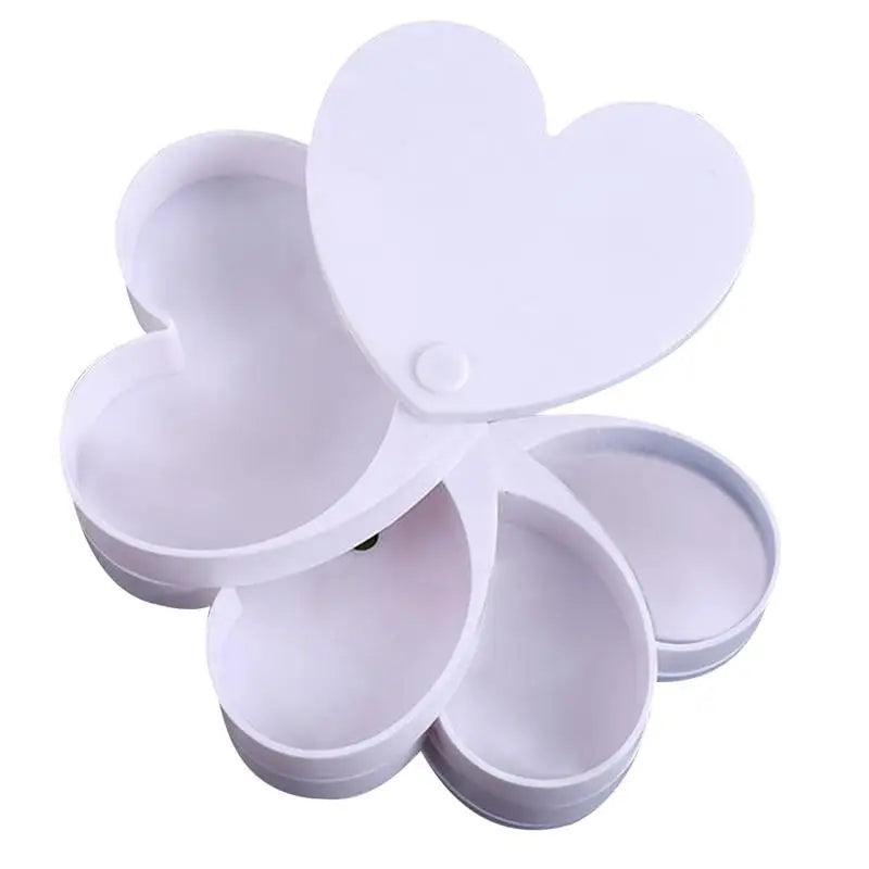 Heart Jewelry Box Wedding Ring Earrings Holder Case