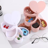 Heart Jewelry Box Wedding Ring Earrings Holder Case