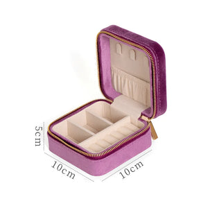 Flannel Jewelry Organizer Box with Zipper - Joyero