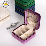 Flannel Jewelry Organizer Box with Zipper - Joyero