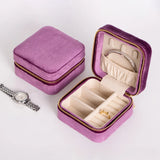 Flannel Jewelry Organizer Box with Zipper - Joyero