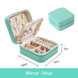 Women's Jewelry Box Organizer Travel Case Leather Necklace Ring Display
