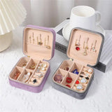 Women's Jewelry Box Organizer Travel Case Leather Necklace Ring Display