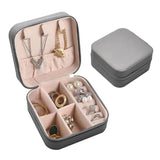 Women's Jewelry Box Organizer Travel Case Leather Necklace Ring Display