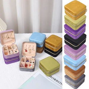 Women's Jewelry Box Organizer Travel Case Leather Necklace Ring Display