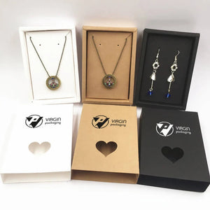 High Paper Jewelry Box Necklace Ring Boxes with Ribbon