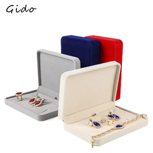 Velvet Jewelry Set Boxes Tray Necklace Storage Display Case