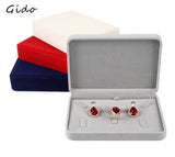 Velvet Jewelry Set Boxes Tray Necklace Storage Display Case