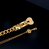 Heart Shape Lock & Key Couples Set, Stainless Steel Jewelry