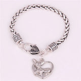Chihuahua Shape Bangle & Heart Pattern Bracelet Dog Lover